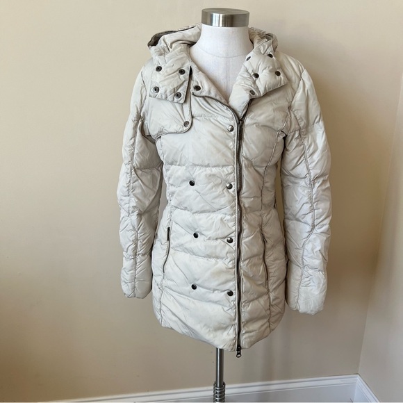 Add Hooded Double Breasted Quilted goose down Puffer Jacket nbnn - Picture 2 of 14